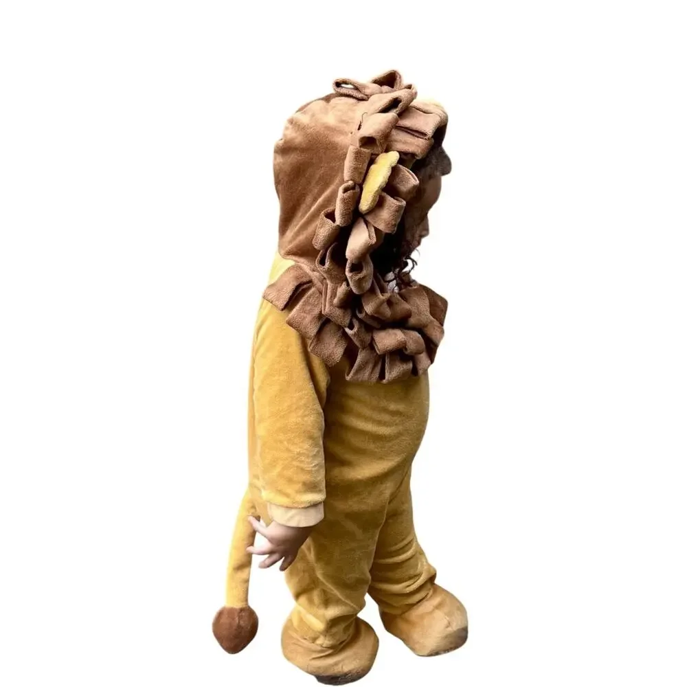 Lion Halloween Costume One Piece Zip-up With Hood Tail Size 12-24 Months